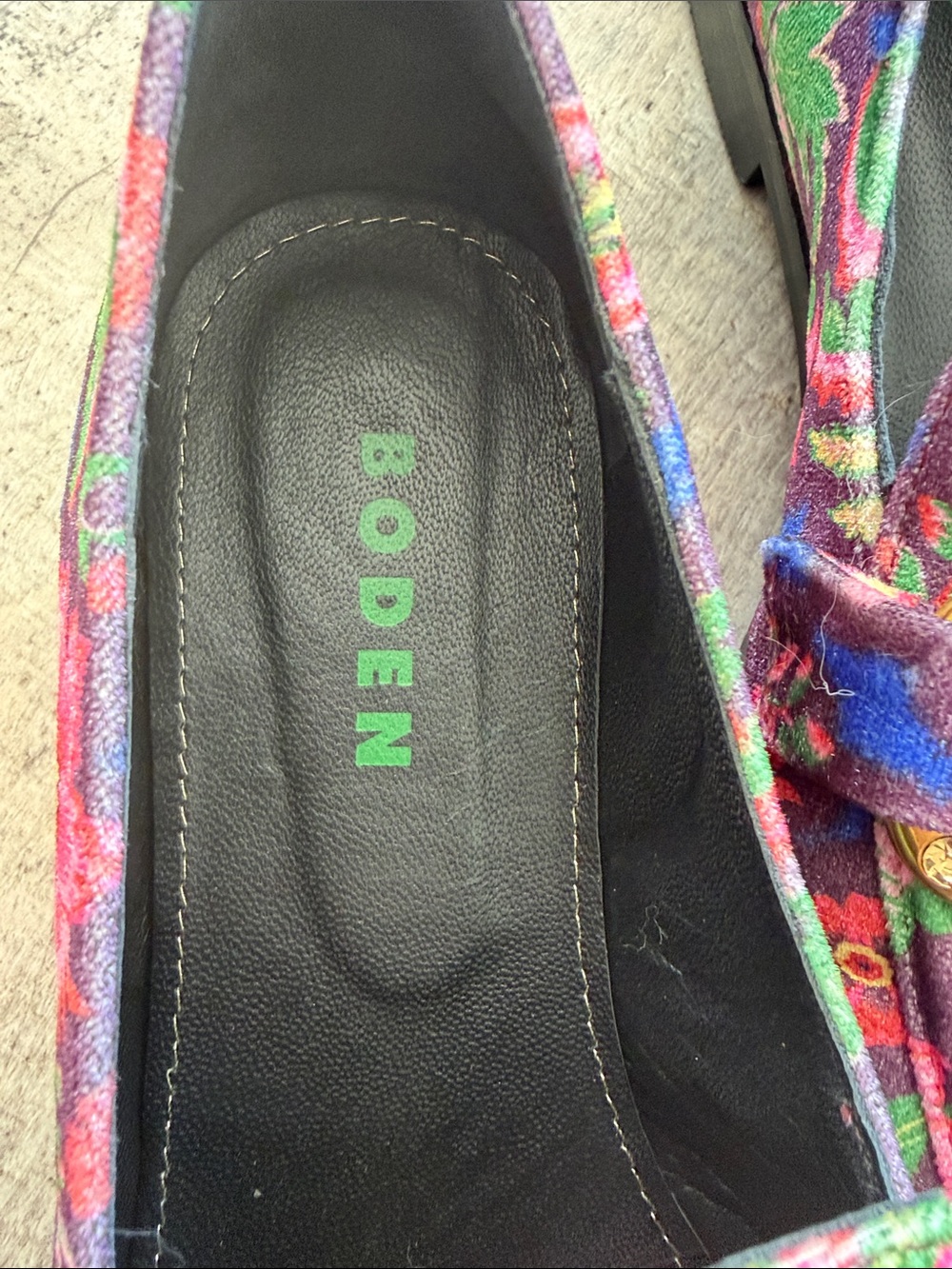 Boden Purple Multi Floral Embellished Loafers - Picture 3 of 4